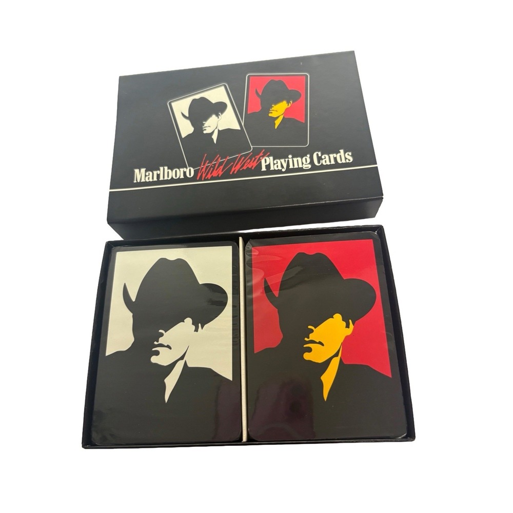 New Vintage 1991 Philip Morris MARLBORO WILD WEST Playing Cards 2 Decks - Picture 2 of 5